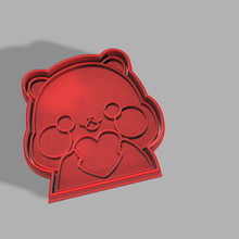 panda heart home valentine's cookies sharp bear 3d print model - Mito3D