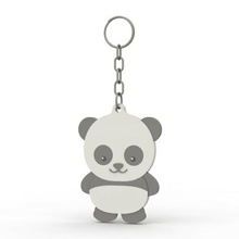 panda keychain key ring bear white black 3d print model - Mito3D