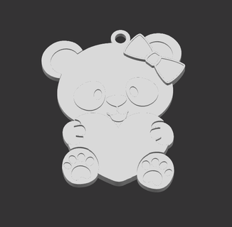 panda keychain cute corazon 3d print model - Mito3D