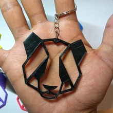 panda portachiavi animale geometrico chiave chiavi Portachiavi 3d print model - Mito3D