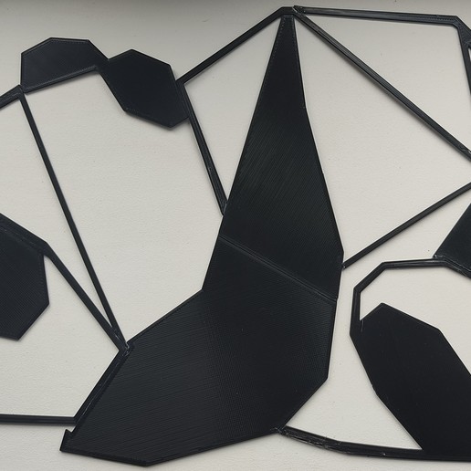 Panda Origami Kunst Tier 3D print model - Mito3D
