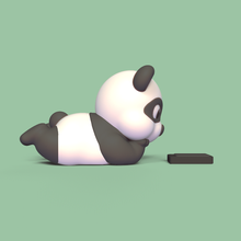 panda phone art panda phone phone panda cute panda cute sculpture animal toy art toy miniatures cartoon lazy time fun