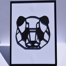 panda poly vector Kunst board low-poly Träger 3d print model - Mito3D