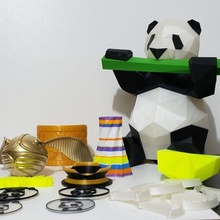 panda poly architecture bamboo lights led 3d print model - Mito3D