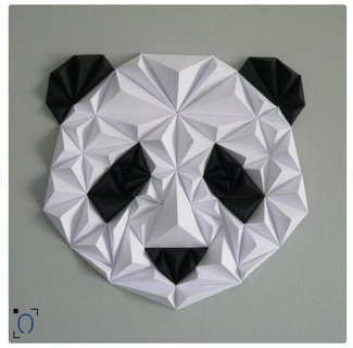 panda alivio decoración panda decoración alivio mural 3d print model - Mito3D