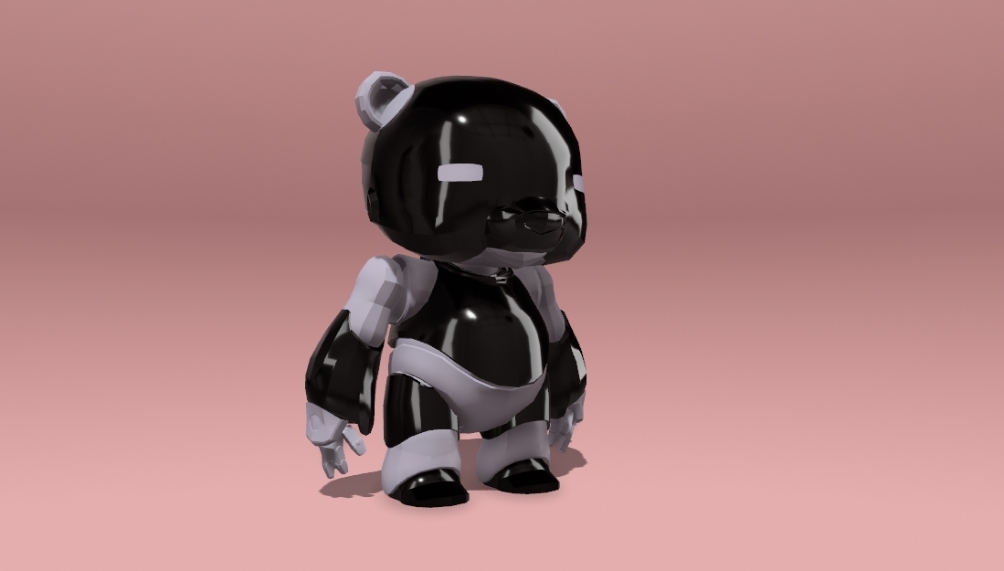 panda robô arte 3D print model - Mito3D