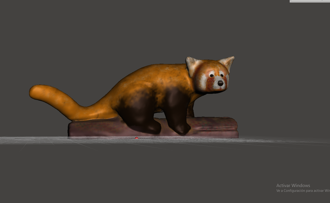 panda rojo vermelho animal urso guaxinim perigo selvagem natural girando 3d print model - Mito3D