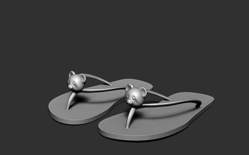 panda slippers artwork shoes deco 3d print model - Mito3D