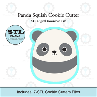 panda esmagar biscoito cortador stl Arquivo squishmallow 3d print model - Mito3D
