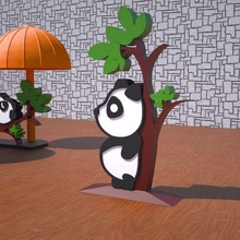 panda standing tree 3d print model - Mito3D