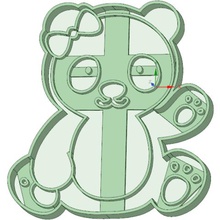 panda ensemble de coupeur biscuit outil craquelins 3d print model - Mito3D
