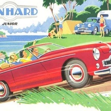 Panhard Dyna júnior cabriolé 1953 1955 1952 1954 1956 1957 1958 1959 50s 60s coche vehiculo convertible cupé francés turismo sedán 3d print model - Mito3D
