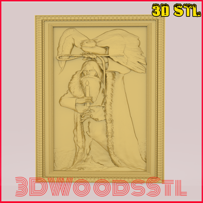 panno old man owl stl 3d model relief wall decor cnc router engraver artcam aspire files art woodworking digital resin filament wood carving carve maker file 3d print model - Mito3D
