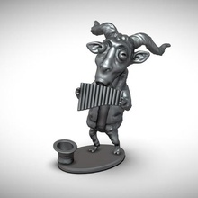 pan sanat koyun sanatçı efsane heykeltraşlık müzik 3d print model - Mito3D