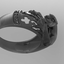 panterar pantera anillo modelo impresión Arte joyería 3d print model - Mito3D