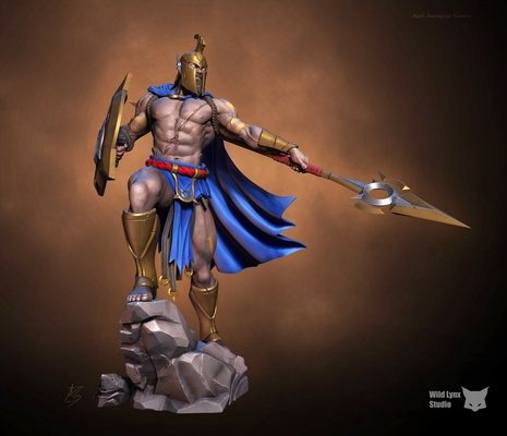 pantheon lol league of legends game videogame moba runaterra statue fanart wildrift riot 35 cm 3d print model - Mito3D