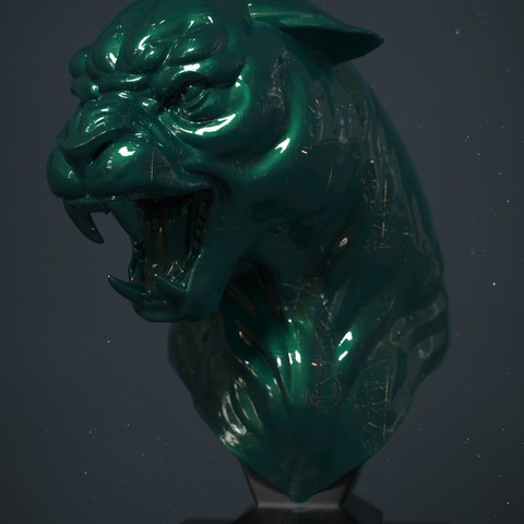 panter sanat hayvan kedi heykel vahşi 3D print model - Mito3D