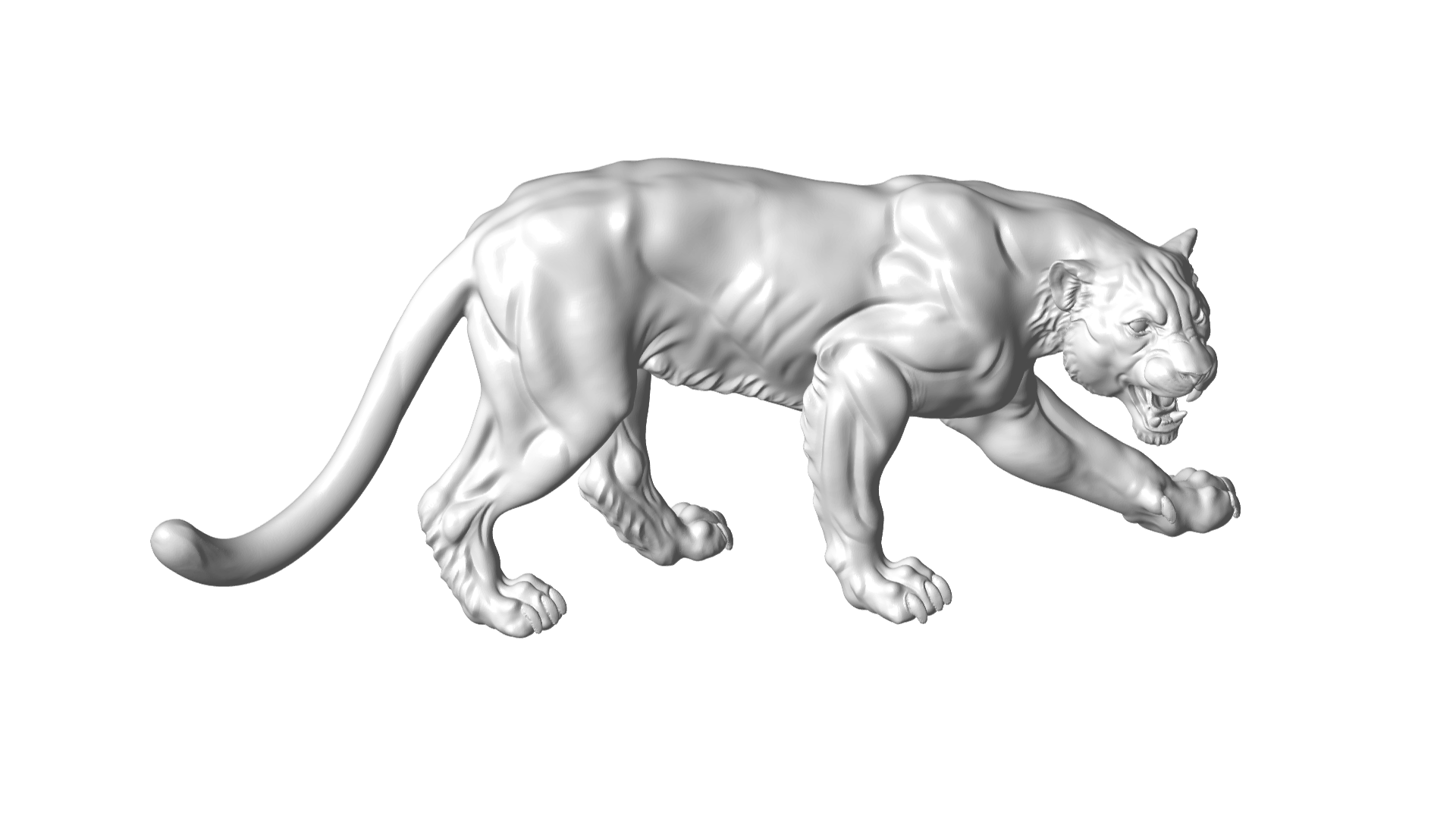 panther Game animal sculpture 3D print model - Mito3D