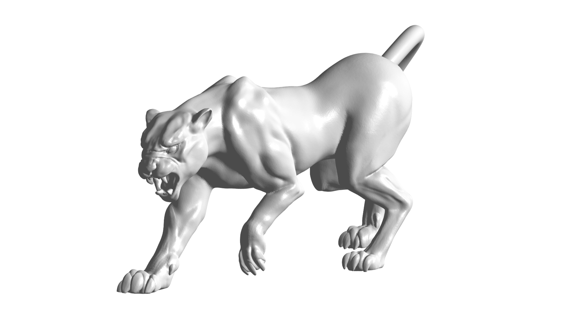 panthère Jeu animal sculpture 3D print model - Mito3D