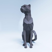 panther art lowpolypanthermodel pantherforpapercraft 3dmodelforpapekura 3d print model - Mito3D