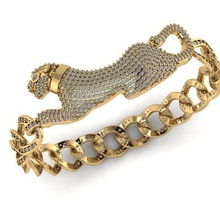 panther 04 bracelet gold jewelry silver diamond jewellery jewel 3d printable 3d print model - Mito3D