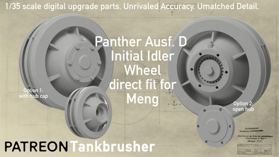 panther ausf initial idler wheels 1 35 - meng 3d print model - Mito3D