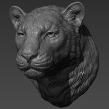 panther leopard head art cat lion pendant silver printable miniatures medallion jewellery 3dprinting interior jewelry statue sculpture gold animal sculptures 3d print model - Mito3D