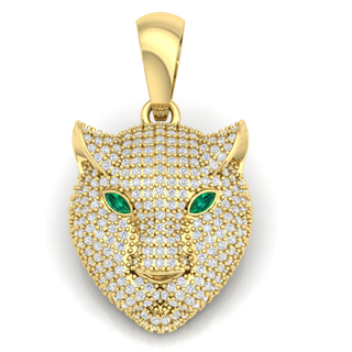 panther pendant jewelry gold 3d print model - Mito3D