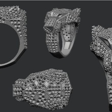 panther ring jewelry animal art desing gold luxury 3d print model - Mito3D