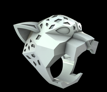 panther ring panther ring power grace force elegance courage ferocity predator wildlife  3d print model - Mito3D