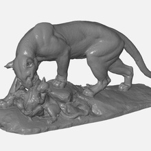 panther escultura de digitalização 3d a arte Digitalização em animais cat museu oliver laric scan estátua verifica réplicas 3d print model - Mito3D