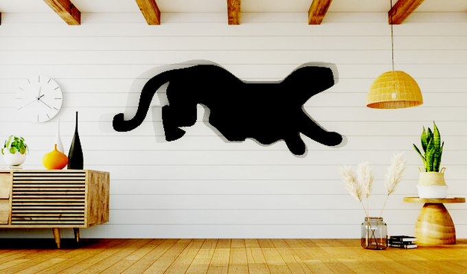 panther wall art 3d print model - Mito3D
