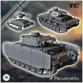 Panzer iii Ausf Alemanha Oriental ocidental frente normandia Stalingrado Berlim protuberância wwii 3d print model - Mito3D