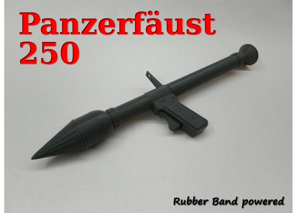 Panzerfaust 250 gadget öğle yemeği yiyen kopya roket silgi lastik bant oyuncak savaş ww2 3D print model - Mito3D