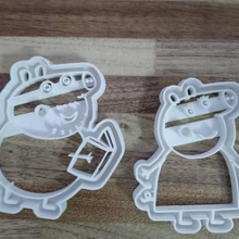 papa pig mama cut art cookie cutter cortante galletitas corta galletas 3d print model - Mito3D