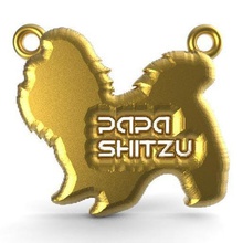 papa shitzu pendant potato dog fashion jewelry 3d print model - Mito3D