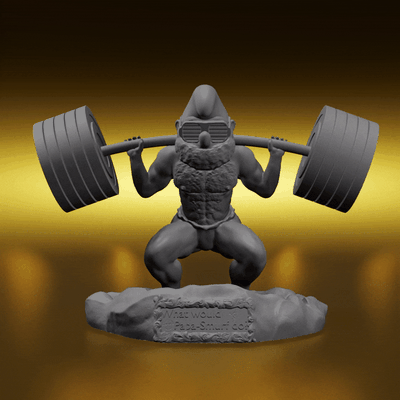 papà squat arte puffo puffi figura divertente personalizzato palestra muscoli tipo 3d print model - Mito3D