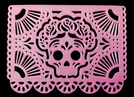 papel tritato frida kahlo design scartoffie diademuertos Halloween Messico artigiano arte morto carta messicano tradizione antenati tagli giorno offerta 3d print model - Mito3D