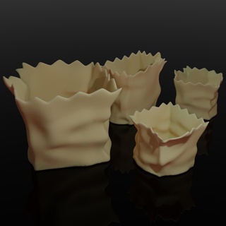 carta sacchetto fiore pentola vaso arredamento decorazione 3d print model - Mito3D