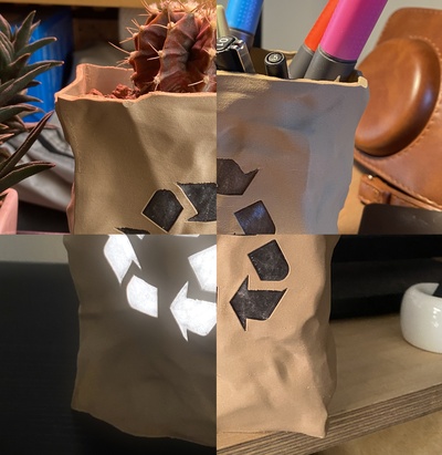 papel bolsa multi purpose jarra casa flor panela suculentos 3d print model - Mito3D