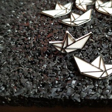 paper boat earrings jewelry origami original design 3d print model - Mito3D