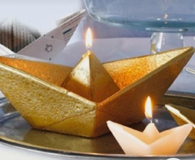 paper boat origami ship candle mold 3d print model - Mito3D