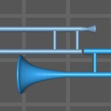 clipe de papel modelo 3d vários a música instrumento musicais jazz arte outros orquestra deco tromb banda 3d print model - Mito3D