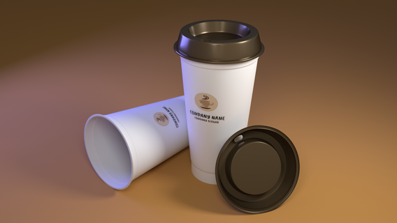 paper coffee cups 3d model takeout cup disposable drink beverage travel plastic lid fast food container water espresso cafe cappucino takeaway starbuck 3d print model - Mito3D