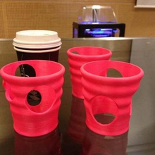 paper cup holders home household go thermal sleeve tea office supplies koffie kaffe funky ergonomic coffee 3d print model - Mito3D