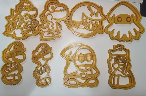 papier mario biscuit coupeur yoshi pêche moule gâteau bowser gars timide gaffe huer Luigi nintendo super bros 3d print model - Mito3D