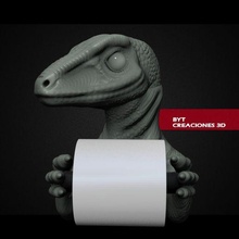 kağıt tuvalet velociraptor Sanat 3d print model - Mito3D