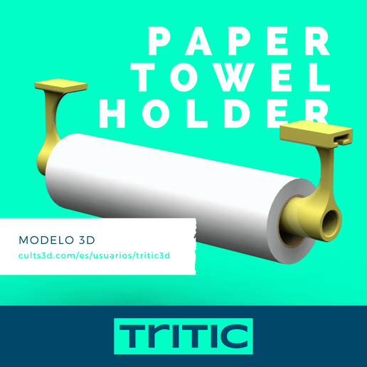 paper towel hanger kitchen holder towels roll cook 3D print model - Mito3D