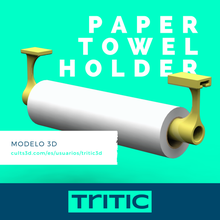 paper towel hanger kitchen holder towels roll cook 3d print model - Mito3D