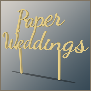 paper weddings cake topper caketopper decoration wedding 1 year 3d print model - Mito3D
